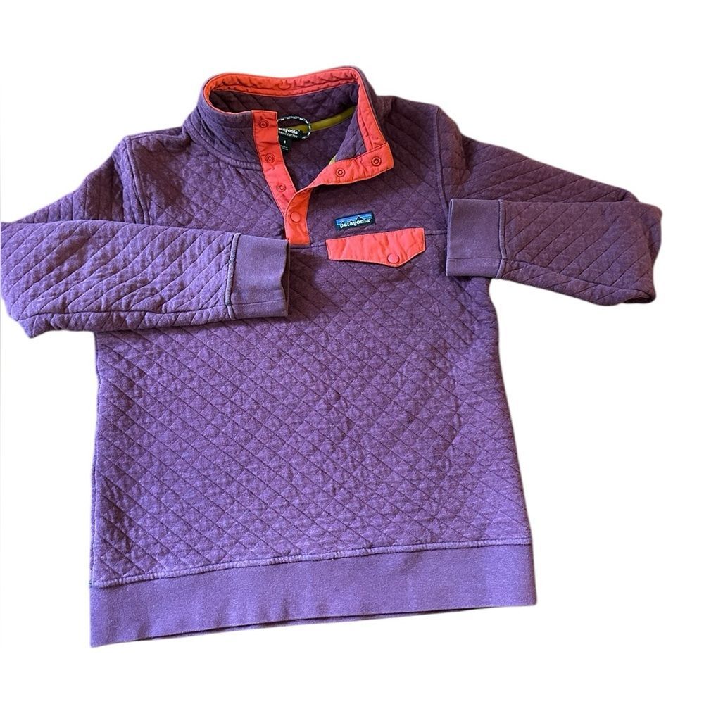 Patagonia Women’s Diamond Quilt Snap T Pullover Small Purple Red